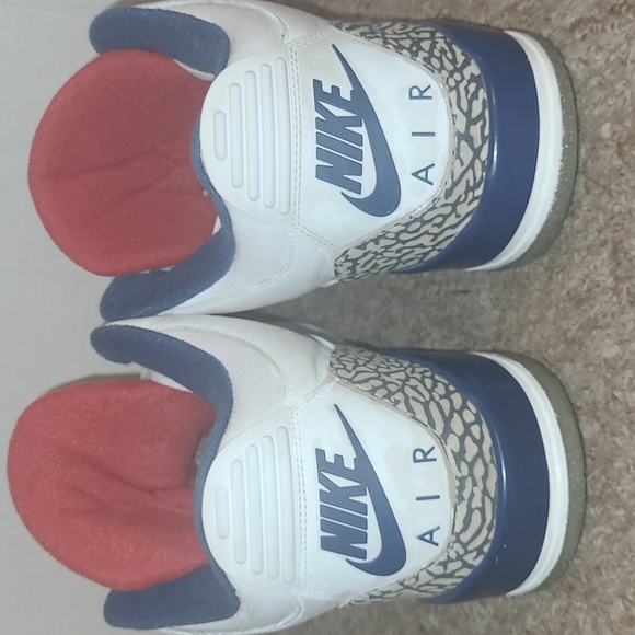 Nike Air Jordan 3 sneakers shoes True Blue Leather MINIMAL CREASES size 14 - Picture 5 of 7